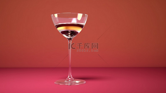 提酒背景图片_勃艮第背景上侧视图空鸡尾酒杯的 3D 渲染