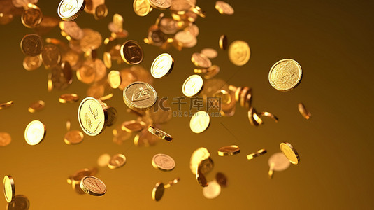 经济金币背景图片_金币向下层叠的 3d 渲染