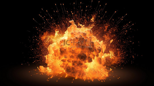 焰火火圈背景图片_球形烟火布置中的明亮体积爆炸 3D 渲染