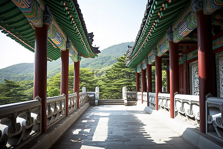 韩国的山景 朝鲜皇宫 韩国