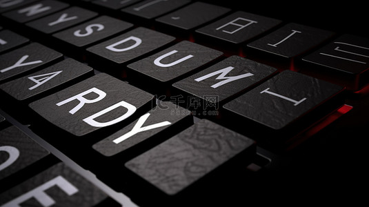 黑色背景互联网背景图片_现在应用黑色 3D 渲染键盘以及商业和技术主题背景