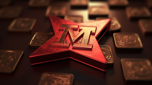金缕梅金飘带背景图片_火红色莫桑比克梅蒂卡尔货币符号的令人惊叹的 3D 插图