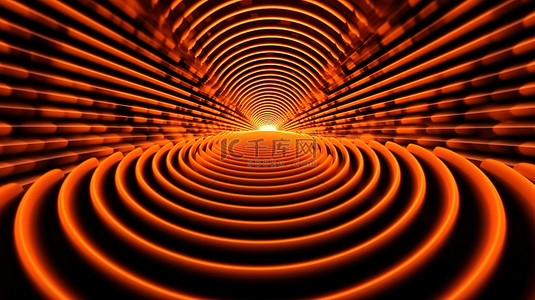 光效应漩涡背景图片_耀眼的霓虹橙色漩涡充满活力的迪斯科背景和高档 3D 设计 - 非常适合俱乐部和企业使用