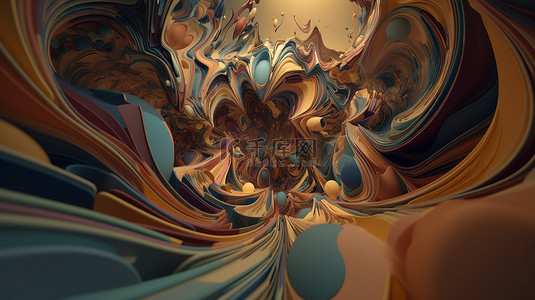 令人惊叹的 3D 渲染中的超现实主义抽象艺术