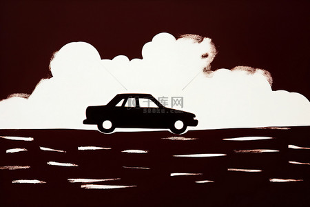 海鸥背景图片_一幅图画显示一辆前面有云的汽车