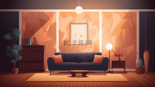 欧式墙纸背景图片_客厅实木家具