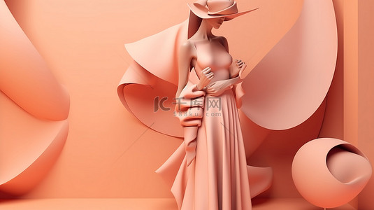 巴西背景图片_超现实时尚概念的简约 3D 渲染，带有当代艺术气息