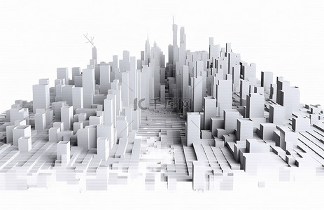 兔兔png背景图片_城市建筑与白色平面城市风景PNG剪贴画
