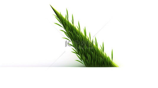 绿色箭头背景图片_3d 渲染绿色箭头与白色背景上的纹理草