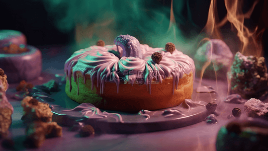 创意甜品背景图片_奶油甜品蛋糕美食特写摄影广告背景