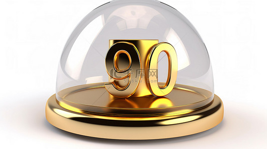 钟背景图片_带有金色字母“9”的 3D 钟形餐厅钟形装饰