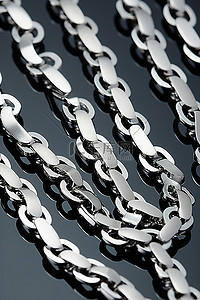 块链背景图片_图中显示一条大银链已被切成许多小块