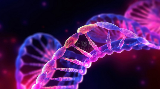 抽象 DNA 模型尖端科学和医学的 3D 渲染