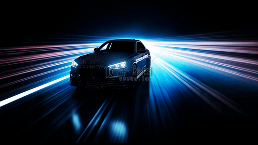驾驶汽车背景图片_汽车速度光线科幻广告背景