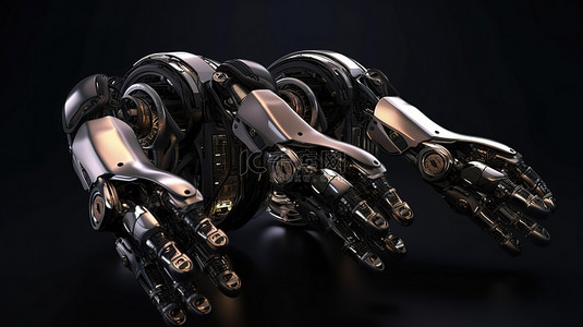 在 3d 中渲染三个机器人手臂或机器人手