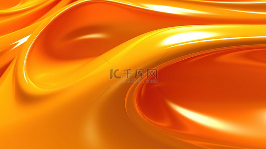 3D 渲染抽象背景，具有充满活力的橙色色调
