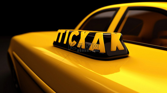 黄色出租车标志 3d
