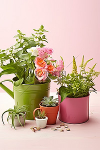 一盆植物花卉和一个陶土花盆