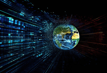 电子数据背景图片_新千年的世界被代码和电子数据包围