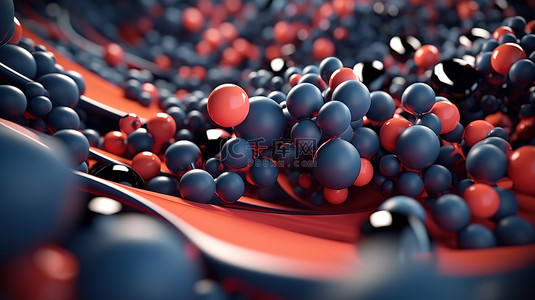 球体线条背景图片_3D 渲染中具有线条和球体的未来派抽象混沌结构