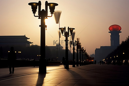 紫禁城背景图片_北京街道上的灯光 北京市