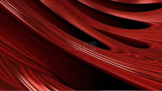 复古木纹背景图片_以 3d 呈现的高品质弯曲红色木材纹理