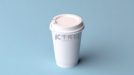 系列产品包装背景图片_带盖子的白色塑料杯顶视图盖的 3D 渲染，非常适合酸奶包装