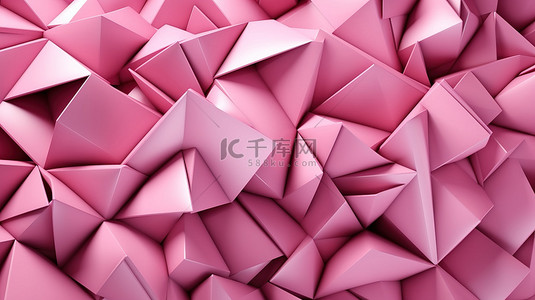 粉红色几何背景的 3d 插图