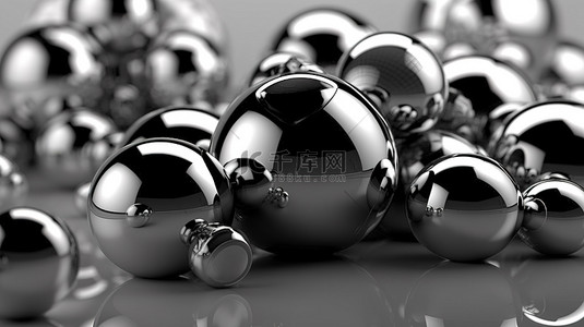 闪闪发光的新年愿望，在光芒四射的背景上闪闪发光的银球，为冬季假期提供精致而令人惊叹的 3D 设计