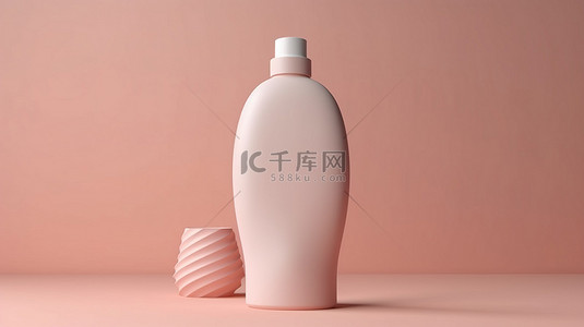 塑料瓶样机背景图片_样机乳液瓶的 3D 渲染