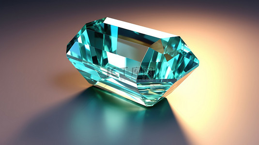 海蓝宝石背景图片_3D 渲染中的辐射海蓝宝石