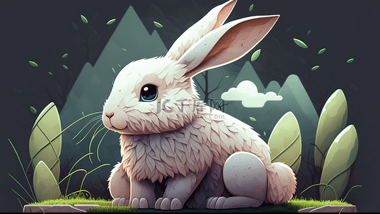 可爱兔子背景背景图片_动物可爱兔子背景