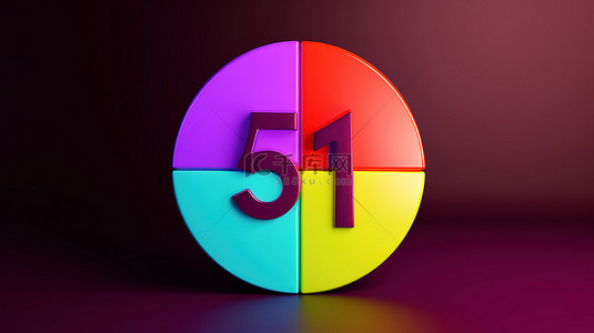 具有彩色背景的 3d 图标得到 75