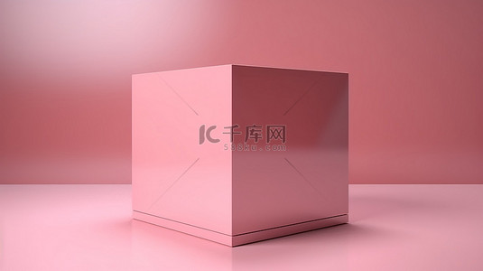3d 渲染中粉红色方形的基座