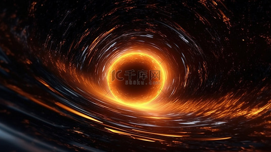穿越光圈背景图片_穿越太空中的虚空抽象扭曲隧道，逃避神秘的虚空 3D 渲染