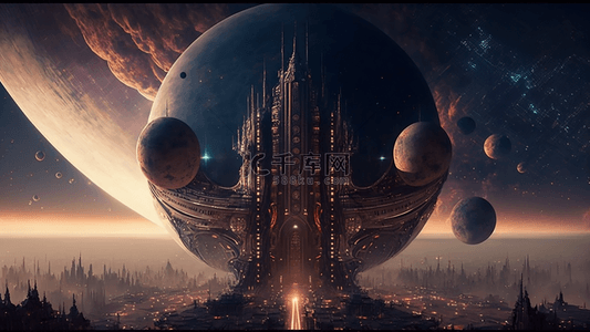 科幻城市未来星球背景