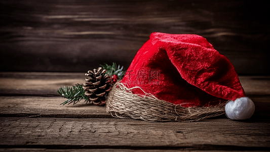 圣诞袜卡通背景图片_圣诞节礼物唯美红色帽子