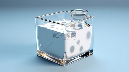 食品展示背景图片_用于食品展示的牛奶玻璃和纸箱的 3D 渲染