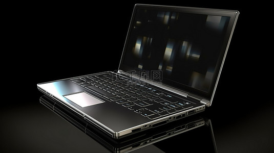 具有超高分辨率的时尚简约笔记本电脑的完美 3D 渲染