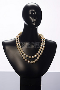 珍珠项链珍珠项链背景图片_戴着金珍珠项链的人体模型