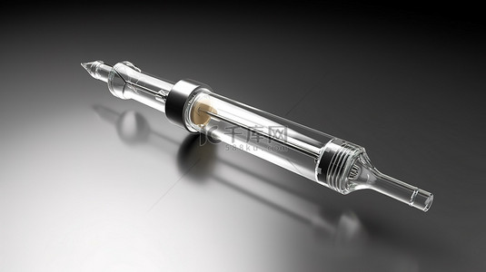 疫苗注射器背景图片_医学概念隔离注射器和小瓶的特写镜头在 3D 中呈现