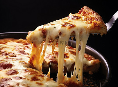 用叉子将一片披萨切成薄片