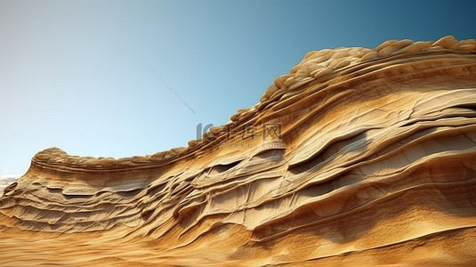 通过 3d 渲染形成的沉积作用形成的砂岩山