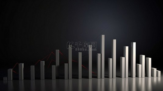 销售图背景图片_展示增长的 3d 业务图插图