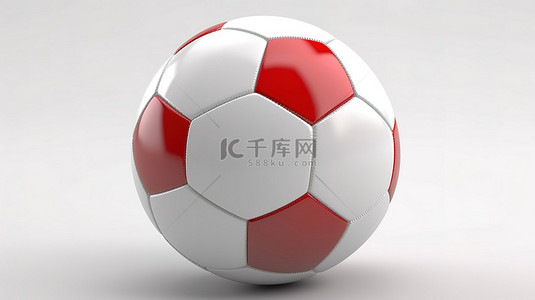 1 在原始白色背景下的 3D 渲染足球