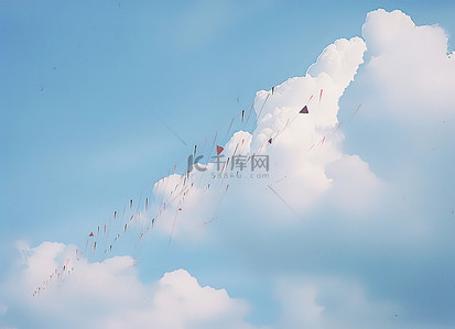 天空风筝背景图片_风筝飞过云层