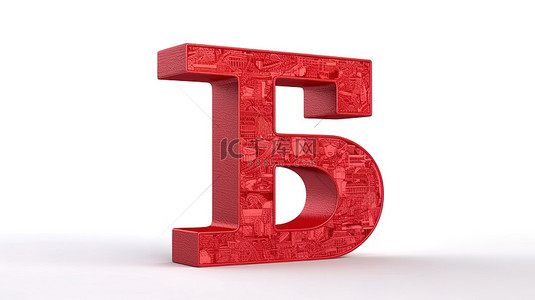 红色球衣英镑货币符号的 3d 插图