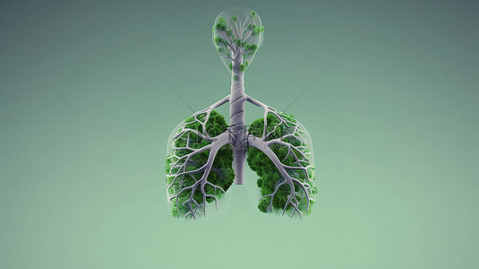骨骼女孩背景图片_运动员充满活力的绿肺的 3D 渲染，具有易于编辑的剪切路径