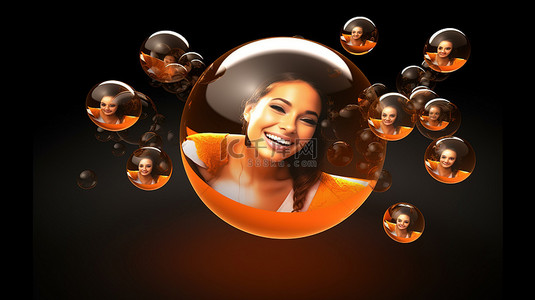 微信表情聊天背景图片_用于视频消息的动画 3D 语音气泡