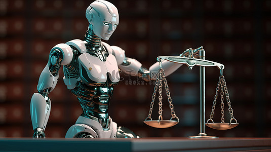 违反法律背景图片_数字时代的法律与秩序 3d 人工智能机器人与法律规模代表互联网法规